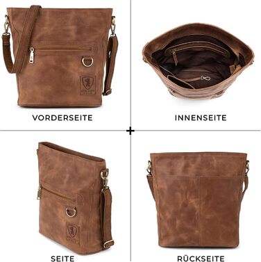 Сумка жіноча через плече Berliner Bags Siena вінтажна шкіряна бежева (Camel) середнього розміру