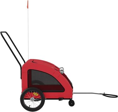 Фургон для собак VidaXL - червоний, 30 кг, Oxford-Gewebe, з прапором та відбивачами