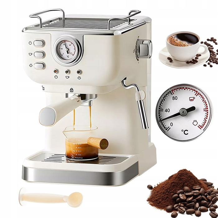 Рістковий кавомашина Bedee, 1050 Вт, біла