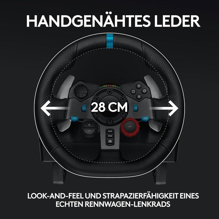 Руль Logitech G29 Driving Force з Force Feedback, 900°, шкіряний, педалі з нержавіючої сталі, для PS4/PS3/PC/Mac, чорний