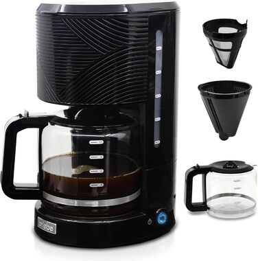 Набір Elegance Set: тостер на 2 тости, електричний чайник 1.7л, кавоварка на 10 чашок (1.25л), чорний