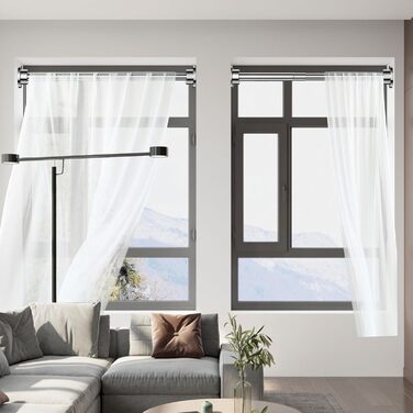 Розсувна штанга для карнизів Onpira® без свердління – телескопічна штанга 125-240 см, нержавіюча сталь, 3 кольори (білий, чорний)