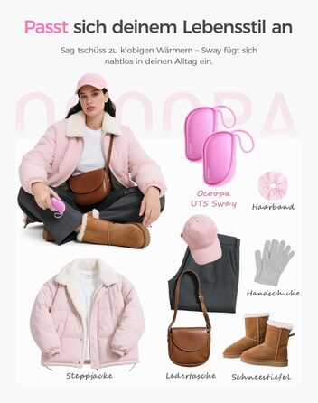 Електричні грілки для рук OCOOPA 2 шт. з акумулятором 4000mAh, багаторазові, тонкі (1.5 см), ідеальні для зими та як подарунок на Різдво