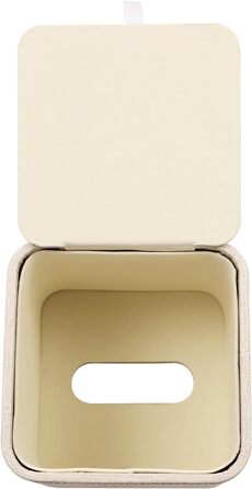 Tissue Box, Square Cosmetic Tissues, Tissue Box Square Tissue Box, for Dresser Bathroom Dining Room Hotel Cars Office Decor, 12 x 12 x 12.7 cm (Beige)