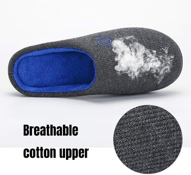 Тапочки Mishansha для дому чоловічі та жіночі зимові, з піною Memory Foam, розмір 36-47, сірі