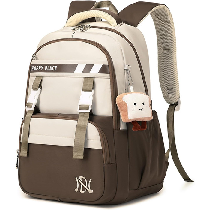 Шкільний рюкзак IvyH для дівчаток, водонепроникний, для 5-9 класів, з нейлону, велика місткість, зелений (хакі)