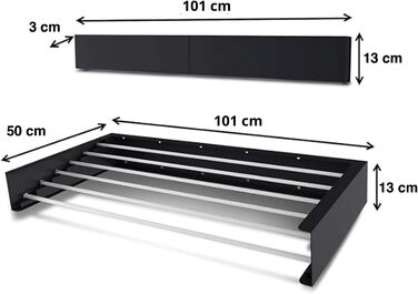 Сушарка для білизни FoxyDry HIDE настінна, розсувна, для дому та вулиці, 71x35x13 см (білий, лімітована серія)