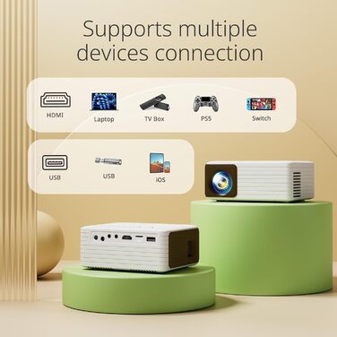 Міні проектор YOTON Y3 Beamer Klein: 1080P, 15000 люмен, для домашнього кінотеатру, HDMI/USB/Phone/PS5, Zoom, ідеальний для дітей (чорний)