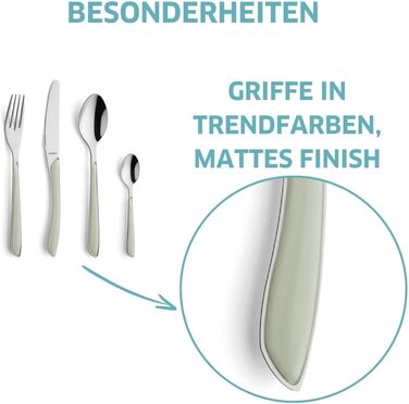 Набір столових приборів Kuppels Prisma для 6 осіб з нержавіючої сталі з рожевими ручками | 24 шт.