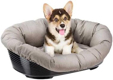 Крісло-ліжко для собак та котів Ferplast - сіре, 73 x 55 x 27 см, з м'яким лежаком