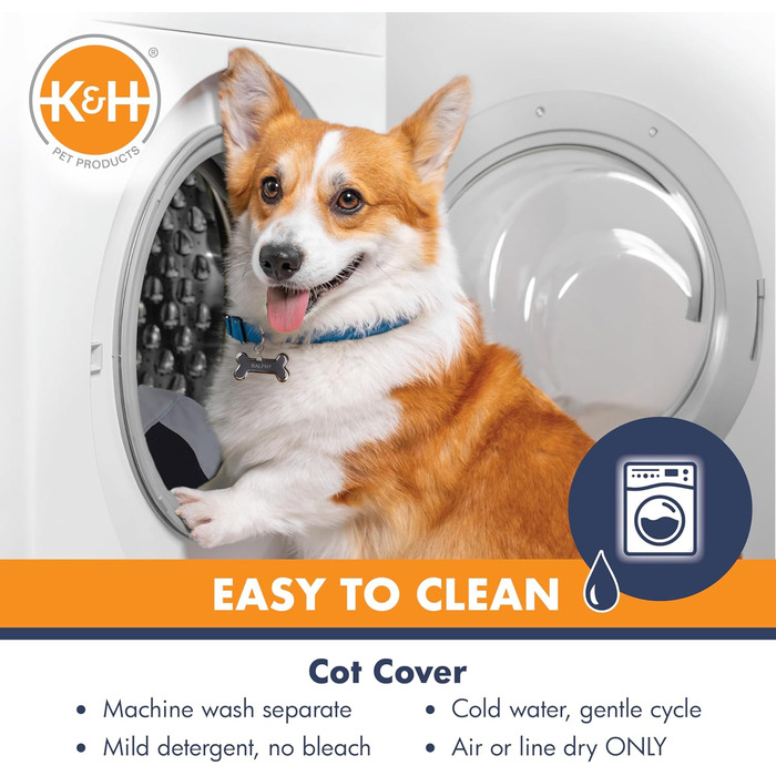 K&H Pet Products Elevated Outdoor Dog Bed, Breathable, Cooling, Elevated Cot Bed, Hammock for Large Dogs, Washable Mesh Cover, Elevated Metal Frame, Foldable