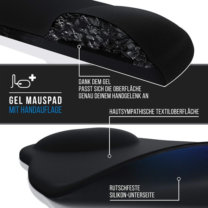 Кисетковий Mousepad CSL з гелевою підкладкою для зап'ястя - чорний (круглий)