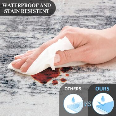 Теплі килими Calore для вітальні, спальні, їдальні. Антиковзаючі, м'які, коротковорсові, абстрактні сірі килими для легкої чистки (160 x 200 см, 80 x 120 см)