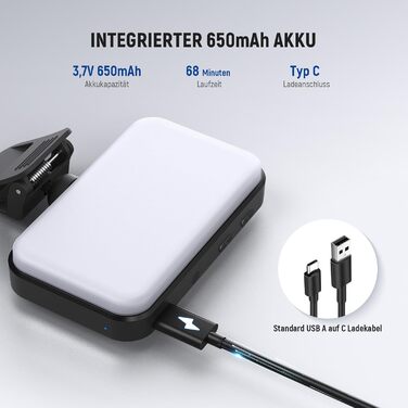 LED світло для селфі Neewer Entry Level - настільне світло для телефону, 54 світлодіоди, кліпса, CRI 88, 650mAh, для відеоконференцій, макіяжу, YouTube