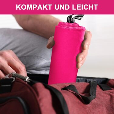 Набір рушників з мікрофібри (3 шт.) – швидковисихаючі, для подорожей, спорту, пляжу (180x90cm, 80x40cm, 50x30cm), рожеві