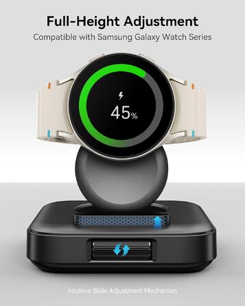 Індукційна зарядна станція для Samsung Galaxy Watch 8, чорна (не підходить для Watch Ultra 2/9)