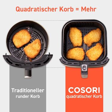 COSORI Air Fryer, 11-in-1 Air Fryer XXL 5.5L, Hot Air Fryer with Shake Reminder, 100 Recipes, 55 Percent Energy Saving, Dishwasher-Safe Baskets 5.5L Black