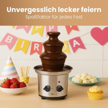 Шоколадний фонтан Clatronic SKB 3248 з функцією плавлення | для фруктів та випічки | легко чистити
