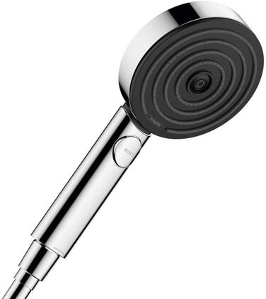 hansgrohe Pulsify Select S Shower Set, water-saving showerhead with hose and holder, adjustable, hand shower with 3 spray patterns (Relaxation), Mattweiß (Chrome, 0.65m Set, 3 spray patterns)