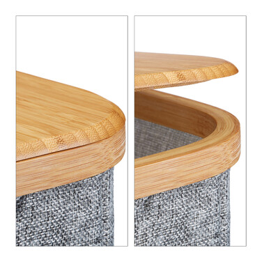 Relaxdays Fabric Storage Basket - Grey