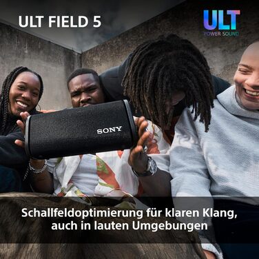 Sony ULT Field 5 – Портативна Bluetooth колонка з ULT Power Sound, IP67 (водонепроникна, пилозахищена, ударостійка), 12 год роботи, білий