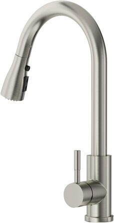 Чорний кухонний змішувач SEMANEY з витяжною лійкою, 3 функції, поворотний на 360°, з нержавіючої сталі (щіткова обробка)