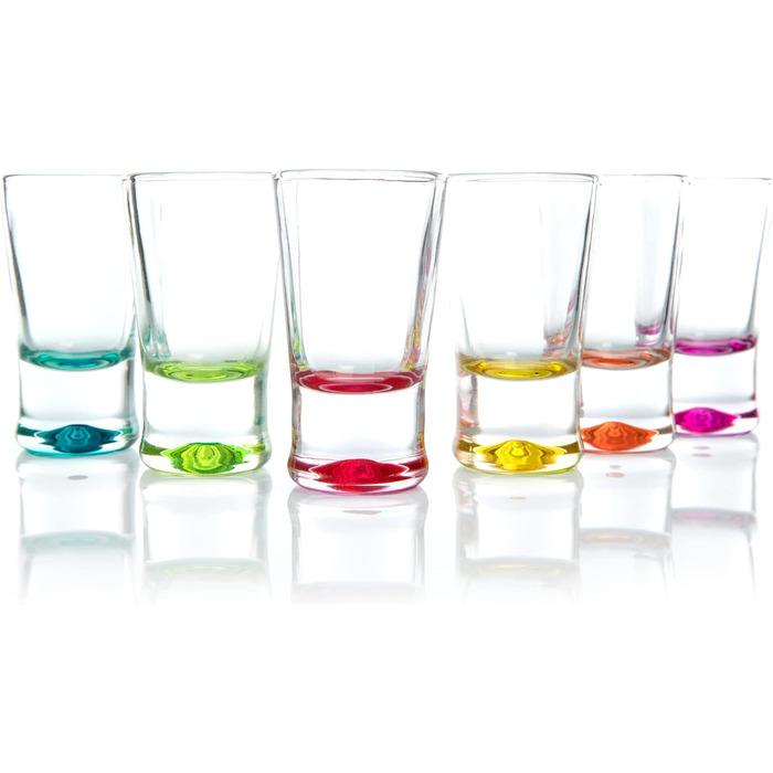 BigDean 48x Shot Glasses 2cl - Glass Shot Glasses - Colored Shot Glasses for Schnapps such as Tequila, Vodka, Ouzo, Sambuca, Liqueur - Shot glasses, Pinnchen