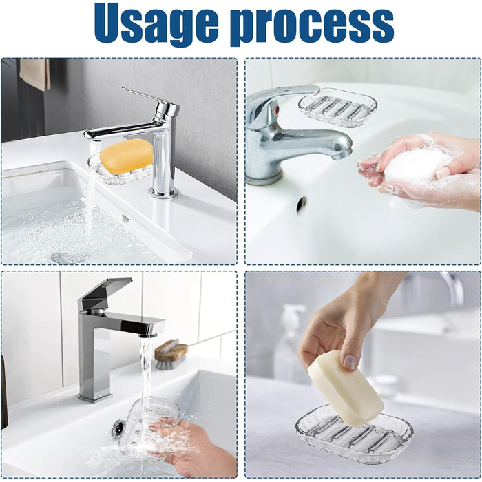 Миски для мила 2 шт. з пластику, самозливні, 13×8.8 см, неслизькі, для ванної, кухні, душу