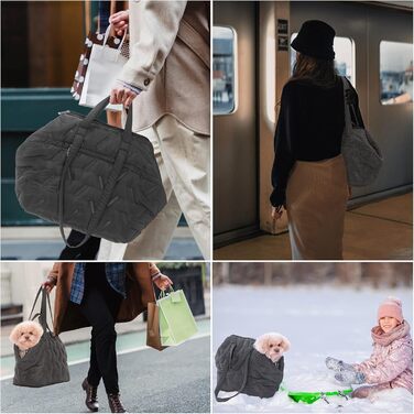 Сумка-переноска для собак та цуценят, 40x20x24 см, Khaki (M, Чорний)