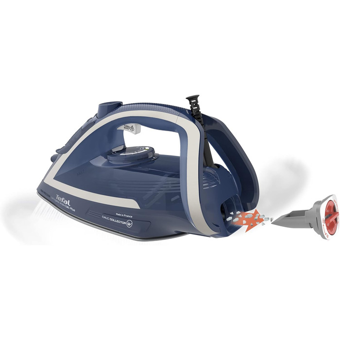 Tefal FV6830 Ultragliss Anti-Kalk Plus Steam Iron | 2800 Watts | Steam Boost: 250 g/min | 50 g/min Steam Output | Removable Scale Collector | Scratch-Resistant Soleplate | Blue/White [2] Anti-Scale Expert