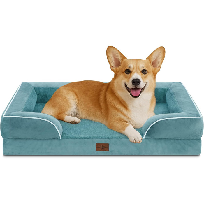 Ортопедичне ліжко для собак Comfort Expression, M, воlogостійке, знімний чохол, синій (30x20x7 см)
