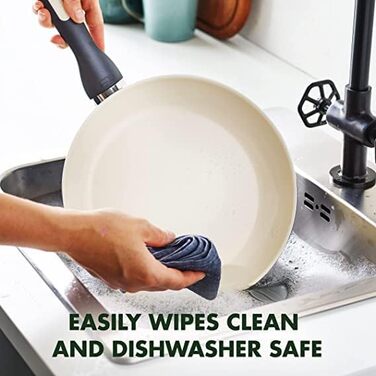 GreenPan Rio: набір сковорідок з антипригарним покриттям Ceramic, 2 шт. (20 см + 26 см), без PFAS, Stay-Cool ручка, термостійкі до 160°C, придатні для миття в посудомийній машині, чорний & кремовий