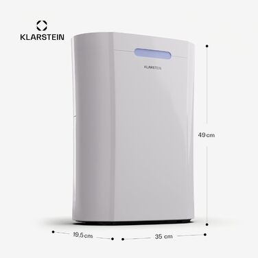 Klarstein AeroDry Smart 12l: Електричний осушувач повітря з WiFi, LED дисплеєм та фільтром вугілля (12л/день, 18м²)
