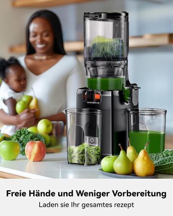 LINKChef повільно-видавлюючий соковитискач Slow Juicer SJ52, 1.8 л, з функцією реверсу, BPA Free