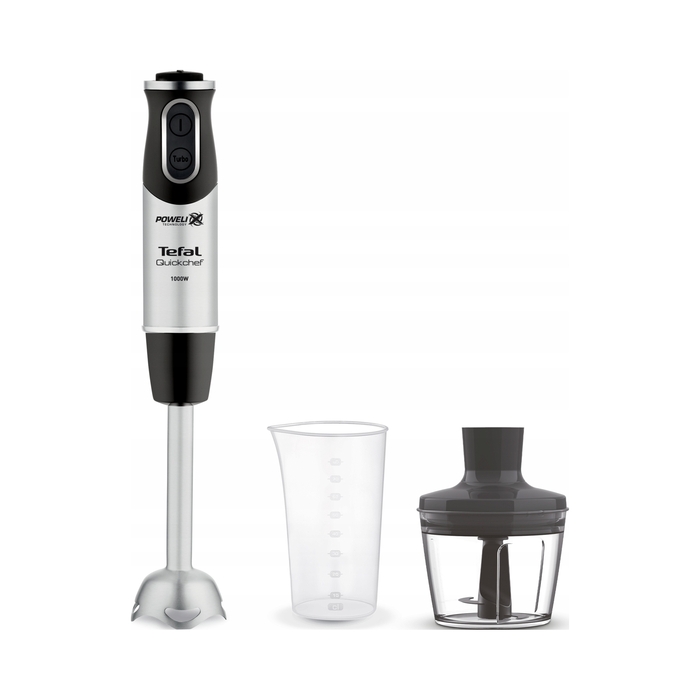 Ручний блендер Tefal QuickChef 2в1 HB659838, 1000 Вт, чорний