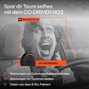 OOONO CO-Driver NO2 2024 – автомобільний радар-детектор з LED-дисплеєм, попередження про радари та небезпеки, сумісний з CarPlay і Android Auto, акумуляторний