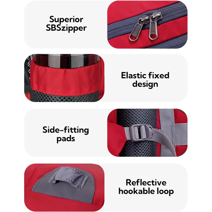 Водонепроникна поясна сумка Waterfly з тримачем для пляшки, регульованим ременем, кишенею для телефону та для прогулянок з собакою, для туризму, подорожей та кемпінгу (червона)