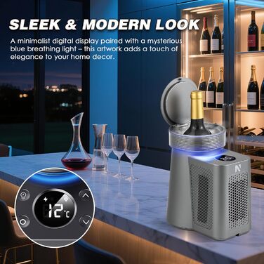 NEWTRY Електричний охолоджувач вина, для 750мл пляшок, з кабелем, для дегустацій при низькій температурі