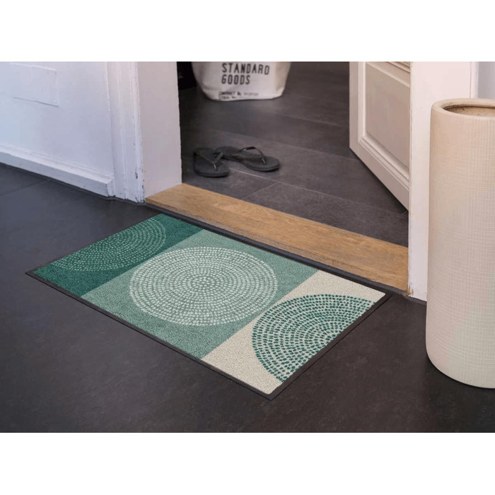 Килимок для входу Salonloewe Nestor 50x75 см, зелений, миючийся, прямокутний