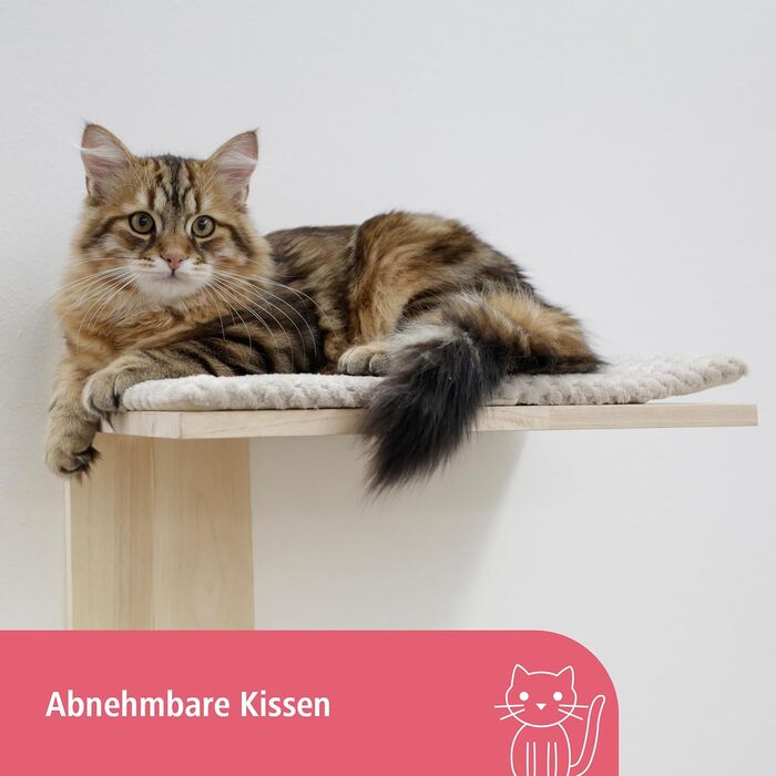 Гамак для котів Kerbl Timber, 38x33,5x16 см, до 6 кг, з м'якого плюшу, для кріплення на стіні, знімний чохол, іграшка для котів