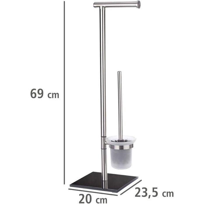Підставка для рушників WENKO Lima, підлого типу, з полицями, з нержавіючої сталі, 41 x 79 x 20 см, срібно-чорний колір