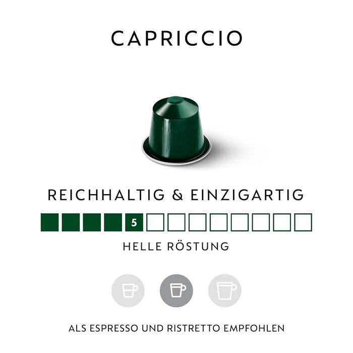 Кава Nespresso Original Capriccio | Суміш Арабіки та Робусти | Серенього обсмаження | Для еспресо | 100 капсул