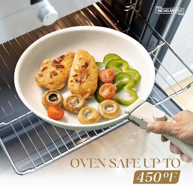 Набір сковорідок Michelangelo з антипригарним покриттям, індукційні, 20/24/28 см, знімний ручка, до 240°C, чорний