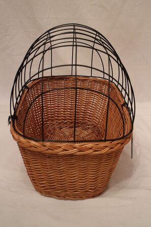 Корзина для собак на кермо велосипеда з ротангу з металевою сіткою та подушкою XL або XXL. Ротангкова корзина для собак, корзина на кермо, кошик для покупок (XL з подушкою) (XL без подушки)