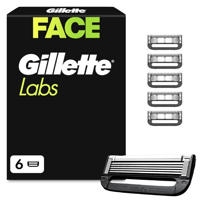 Смінні касети для чоловічих бритв Gillette Labs, оригінальні леза, чорні, 16 шт (6 шт у комплекті)