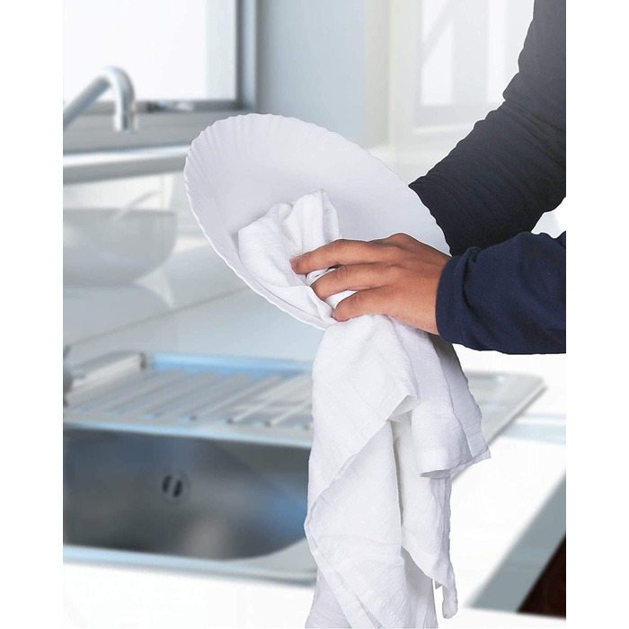SIMPLI-MAGIC Dish Towels Mehlsack Handtücher, Kitchen Towels, Dishcloths, Cotton, White/Opulent Garden, 24