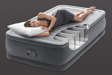 Надувний матрац Intex Comfort-Plush 230V односпальний (99x191x46 см) - комфортний для дому та відпочинку