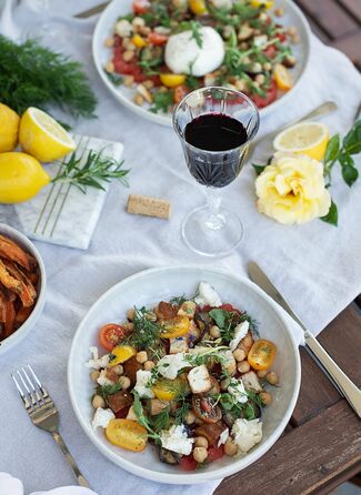 Набір посуду MÄSER Serie Tiles Modernes Vintage для 2 осіб (8 предметів) - кераміка, дизайн Мавританії, скандинавська форма, білий