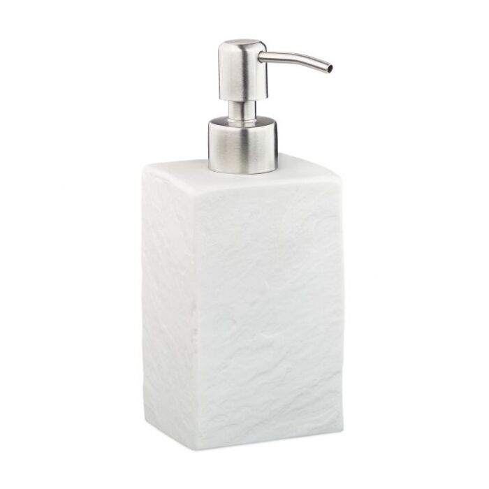 Relaxdays Soap Dispenser, Stone-Look, Square