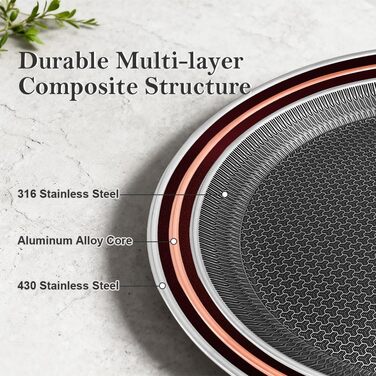 Сковорода для млинців з нержавіючої сталі 26 см з антипригарним покриттям, індукційна сумісність